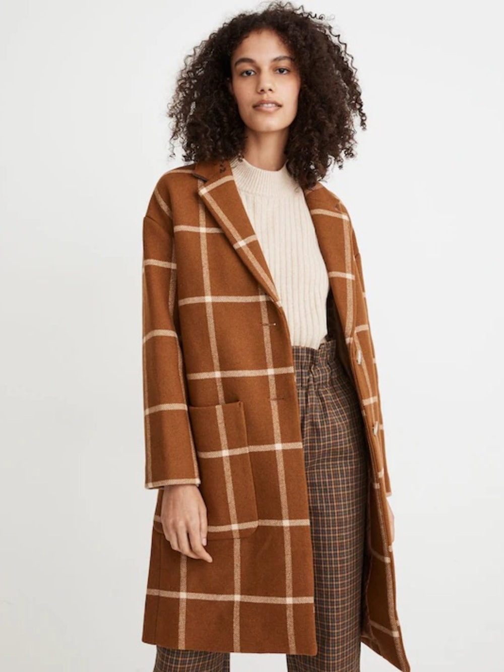 Madewell Windowpane Elmcourt Coat in Insuluxe Fabric | Size S